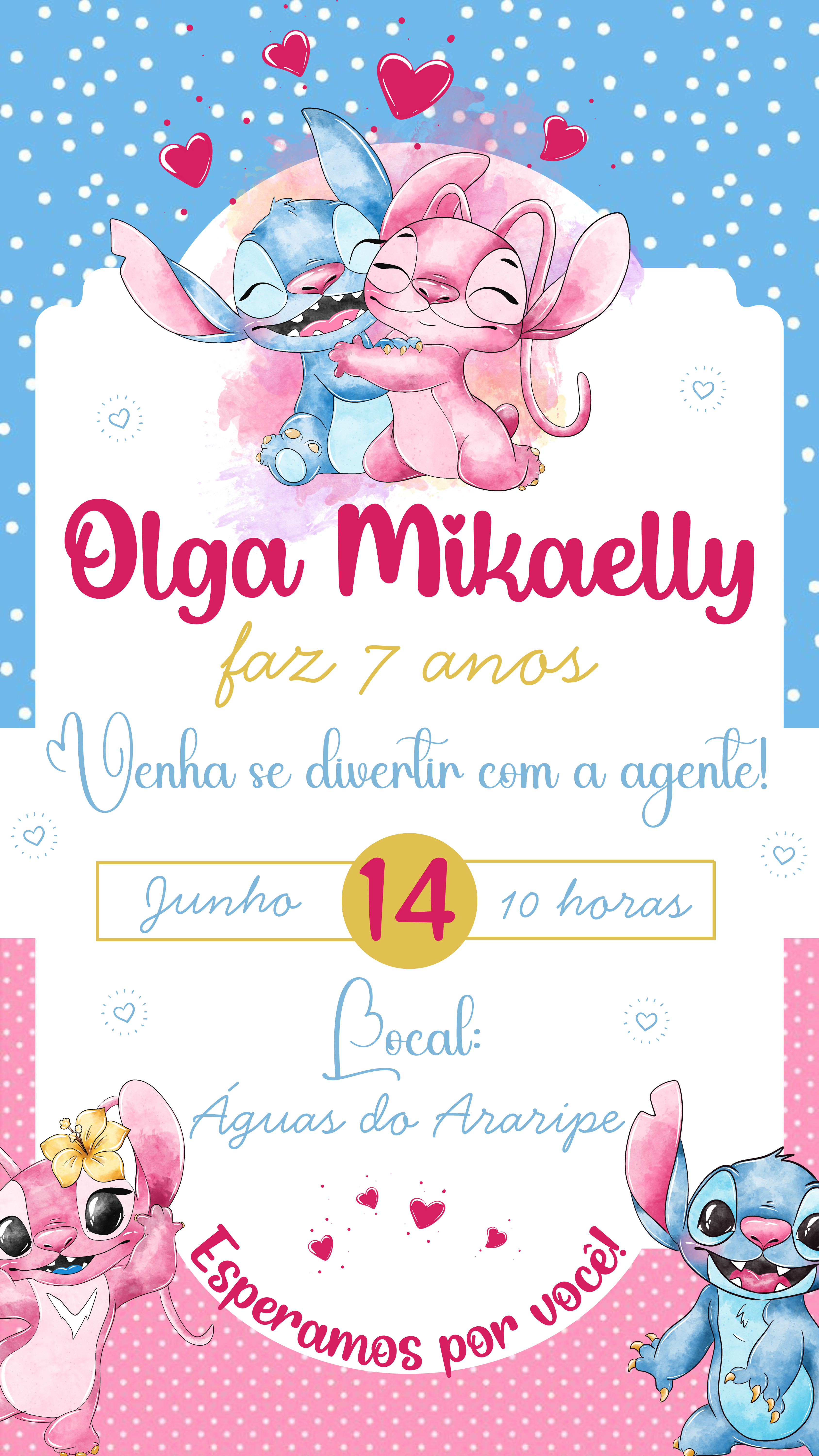 Olga Mikaelly 7 anos (stitch)